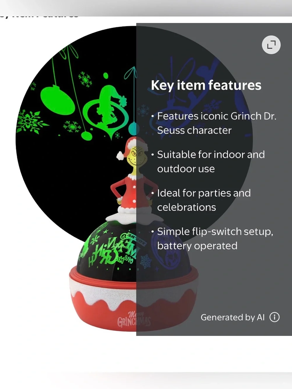 Grinchmas VIDEO Rotating Light Projector with various colors and designs